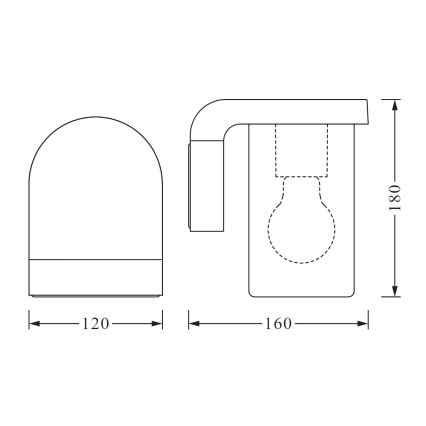 Ledvance - Екстериорен аплик CASCADE 1xE27/25W/230V IP44