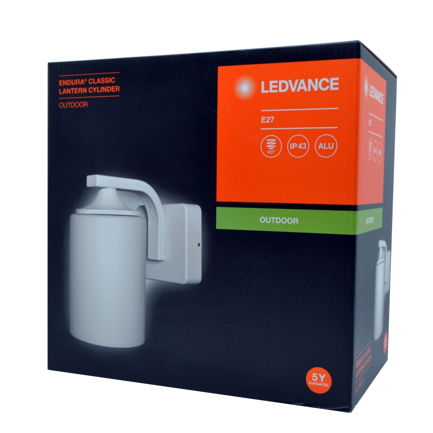 Ledvance - Екстериорен аплик CYLINDER 1xE27/60W/230V IP43 бял