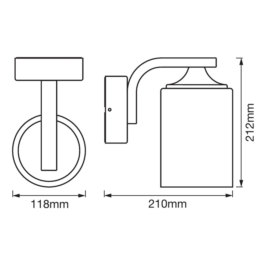 Ledvance - Екстериорен аплик CYLINDER 1xE27/60W/230V IP43 черен