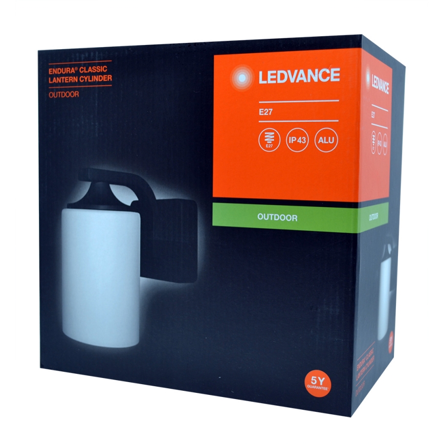 Ledvance - Екстериорен аплик CYLINDER 1xE27/60W/230V IP43 черен
