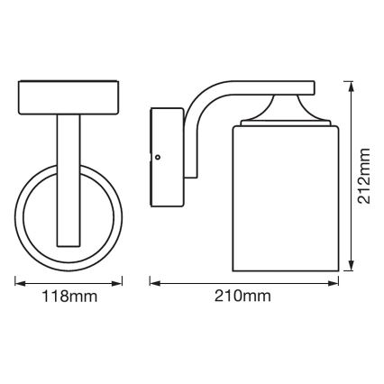 Ledvance - Екстериорен аплик CYLINDER 1xE27/60W/230V IP43