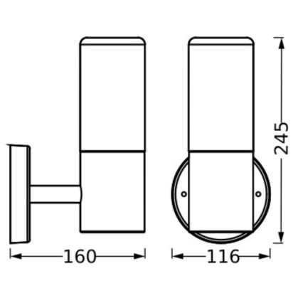 Ledvance - Екстериорен аплик FIGO CYLINDER 1xE27/20W/230V IP44