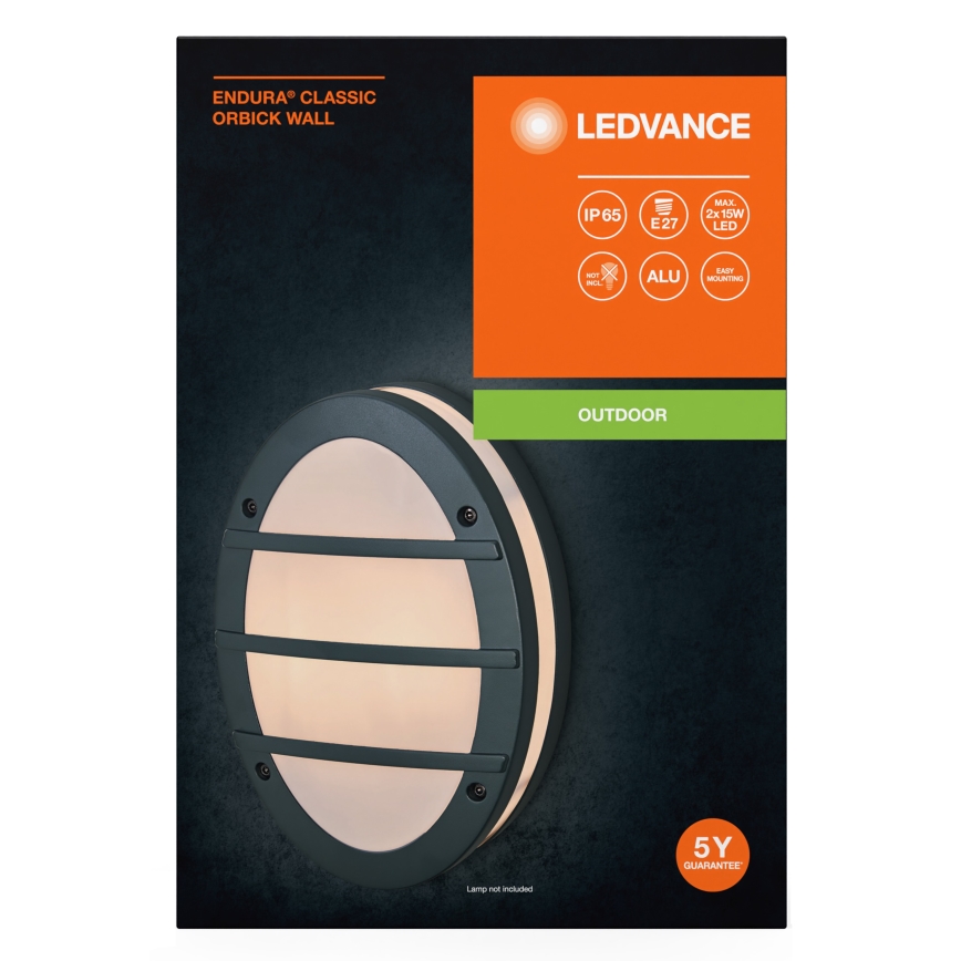 Ledvance - Екстериорен аплик ORBICK 2xE27/18W/230V IP65