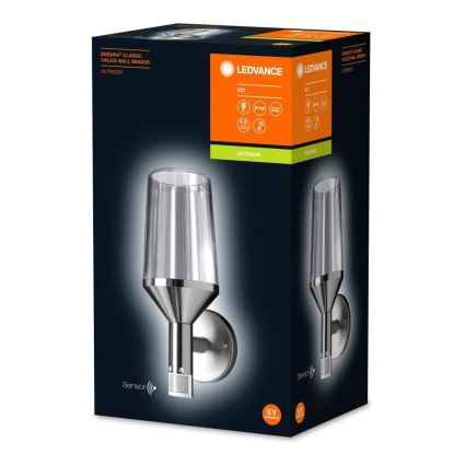 Ledvance - Екстериорен аплик със сензор CALICE 1xE27/60W/230V IP44