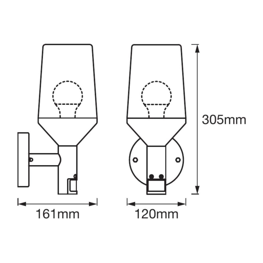 Ledvance - Екстериорен аплик със сензор CALICE 1xE27/60W/230V IP44