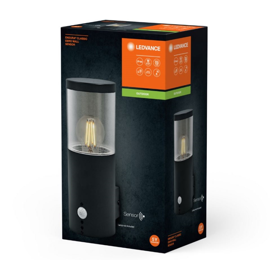 Ledvance - Екстериорен аплик със сензор EBRO 1xE27/20W/230V IP44