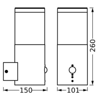 Ledvance - Екстериорен аплик със сензор EBRO 1xE27/20W/230V IP44