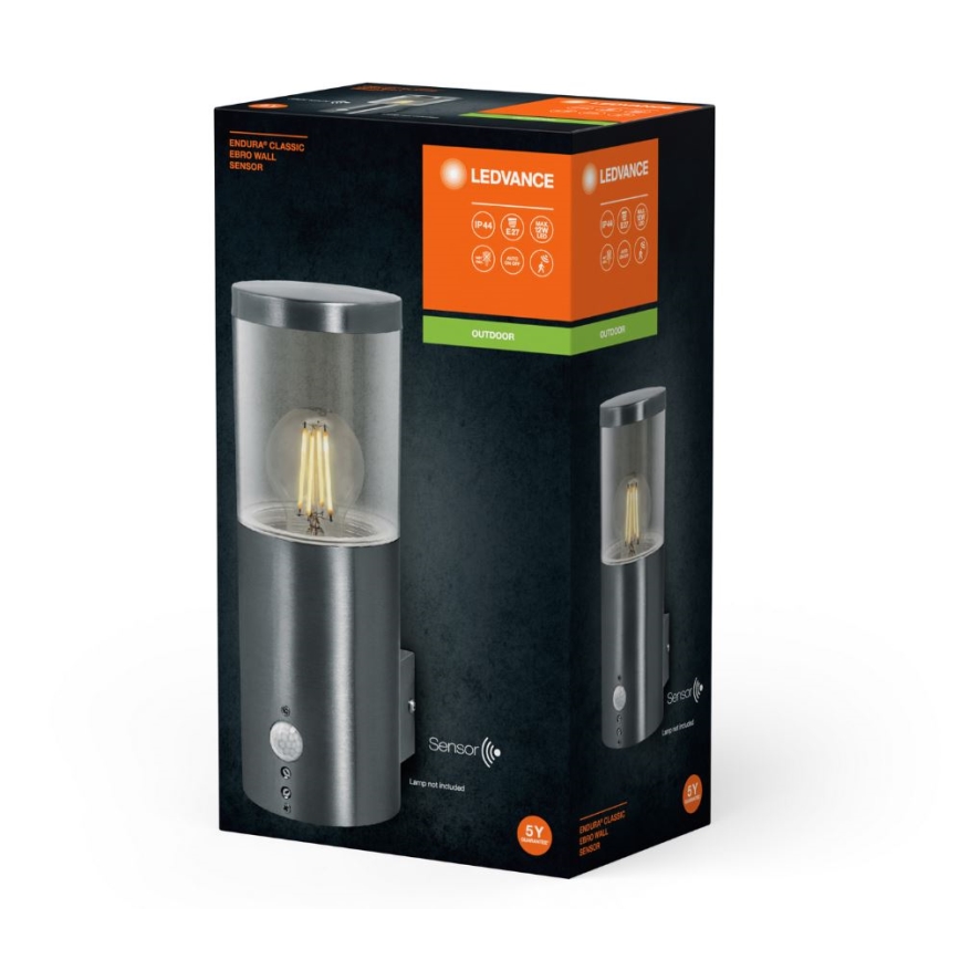 Ledvance - Екстериорен аплик със сензор EBRO 1xE27/20W/230V IP44