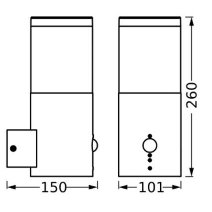 Ledvance - Екстериорен аплик със сензор EBRO 1xE27/20W/230V IP44