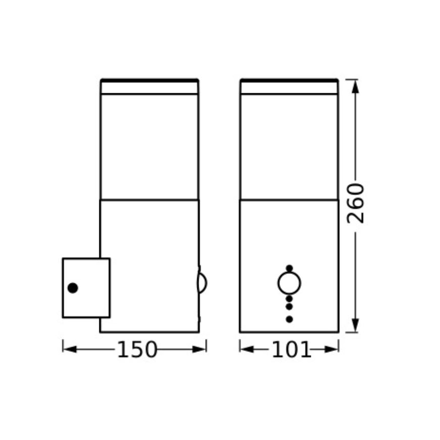 Ledvance - Екстериорен аплик със сензор EBRO 1xE27/20W/230V IP44