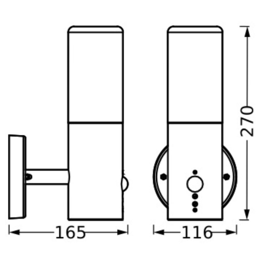 Ledvance - Екстериорен аплик със сензор FIGO CYLINDER 1xE27/20W/230V