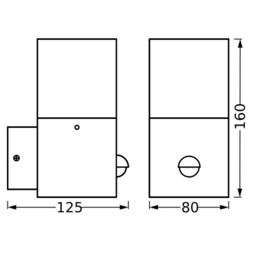 Ledvance - Екстериорен аплик със сензор FIGO SQUARE 1xE27/20W/230V