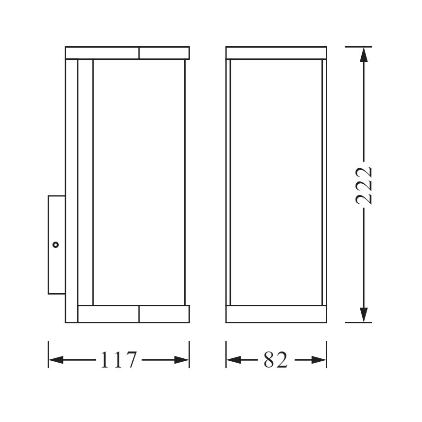 Ledvance - Екстериорен аплик TUBULAR 1xE27/60W/230V IP44
