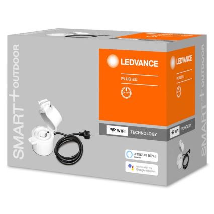 Ledvance - Екстериорен смарт контакт SMART+ PLUG SCHUKO 3680W IP44 Wi-Fi