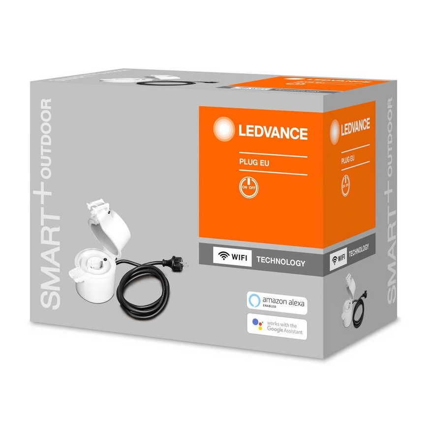 Ledvance - Екстериорен смарт контакт SMART+ PLUG SCHUKO 3680W IP44 Wi-Fi