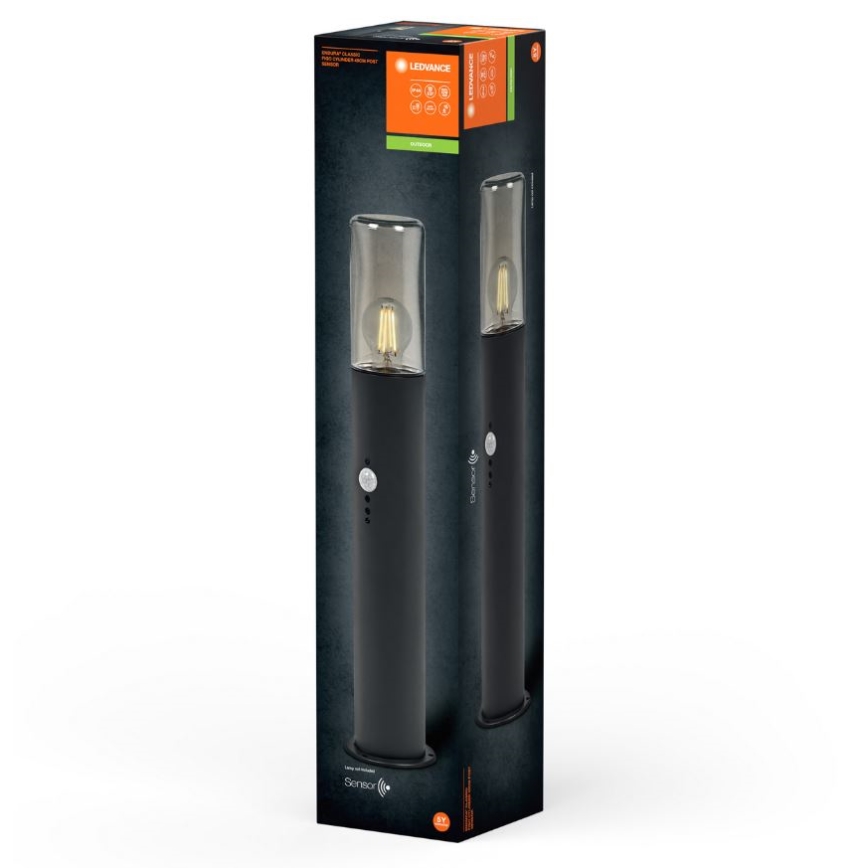 Ledvance - Екстериорна лампа със сензор FIGO CYLINDER 1xE27/20W/230V IP44