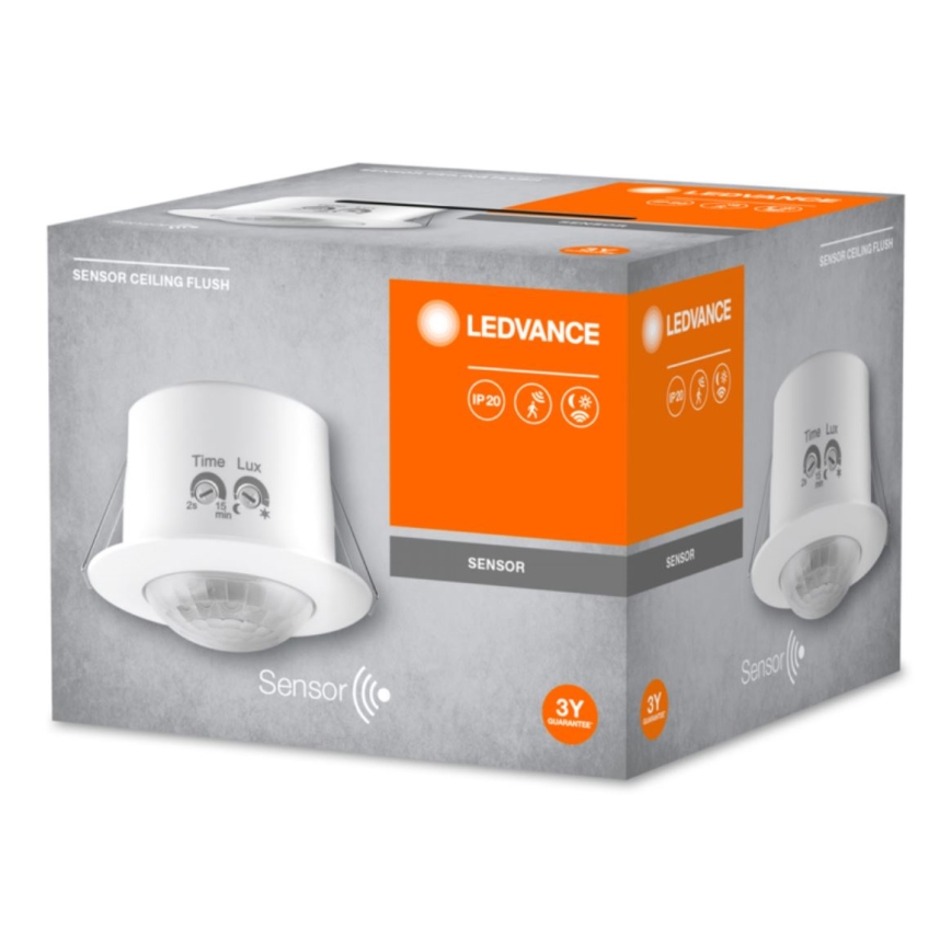 Ledvance - Инфрачервен сензор за движение за вграждане FLUSH 230V бял