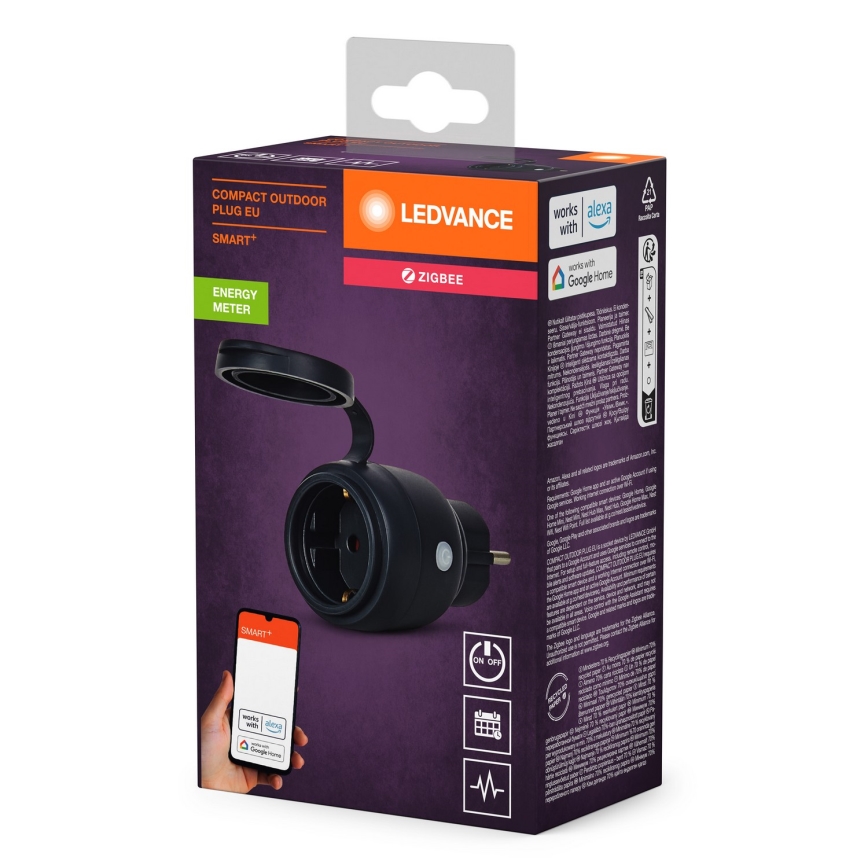 Ledvance - Интелигентен екстериорен контакт SMART+ 3680W/230V/Тип F/SCHUKO 16A IP44 черен