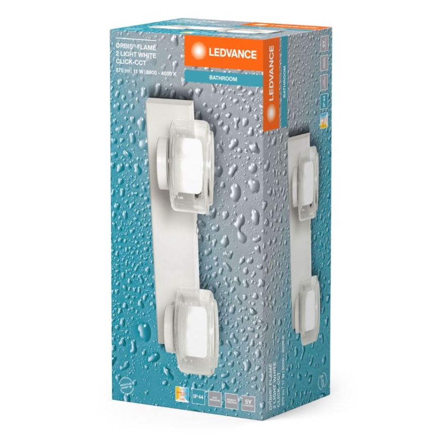 Ledvance - LED Аплик за баня ORBIS FLAME 2xLED/5,5W/230V 3000/4000K IP44 бял