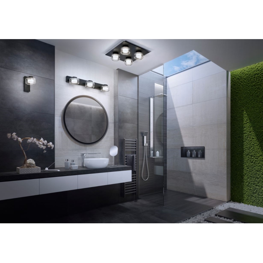 Ledvance - LED Аплик за баня ORBIS FLAME 2xLED/5,5W/230V 3000/4000K IP44 черен
