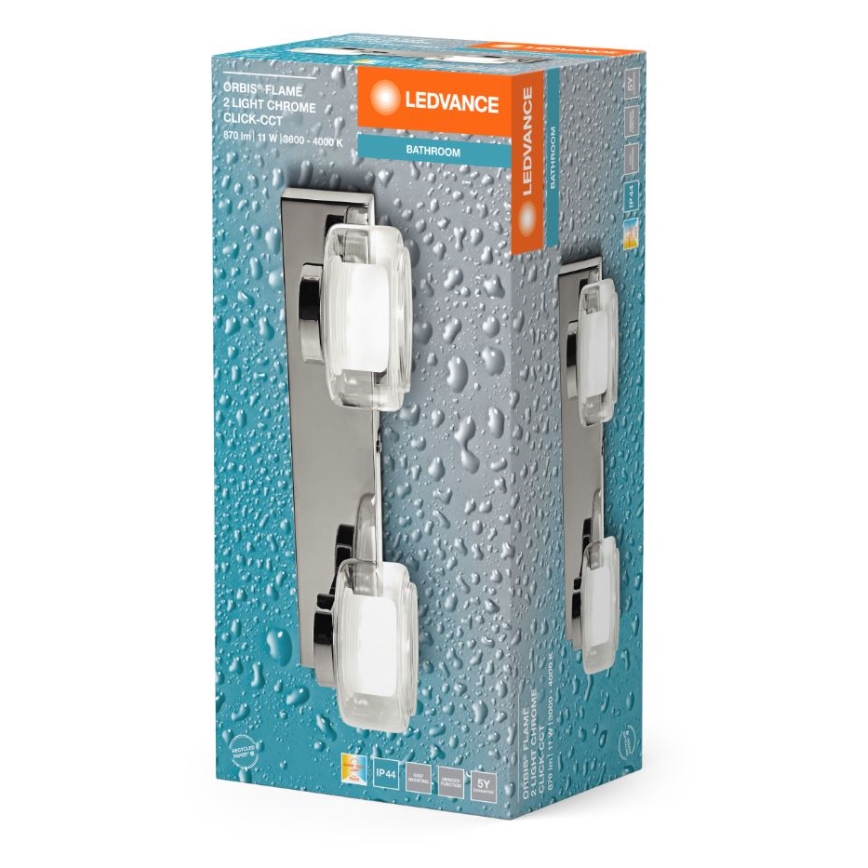 Ledvance - LED Аплик за баня ORBIS FLAME 2xLED/5,5W/230V 3000/4000K IP44 хром