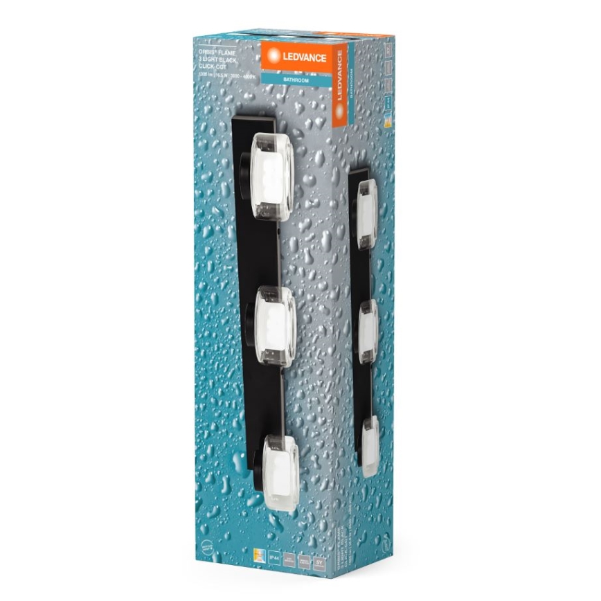 Ledvance - LED Аплик за баня ORBIS FLAME 3xLED/5,5W/230V 3000/4000K IP44 черен