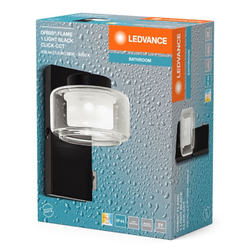 Ledvance - LED Аплик за баня ORBIS FLAME LED/5,5W/230V 3000/4000K IP44 черен