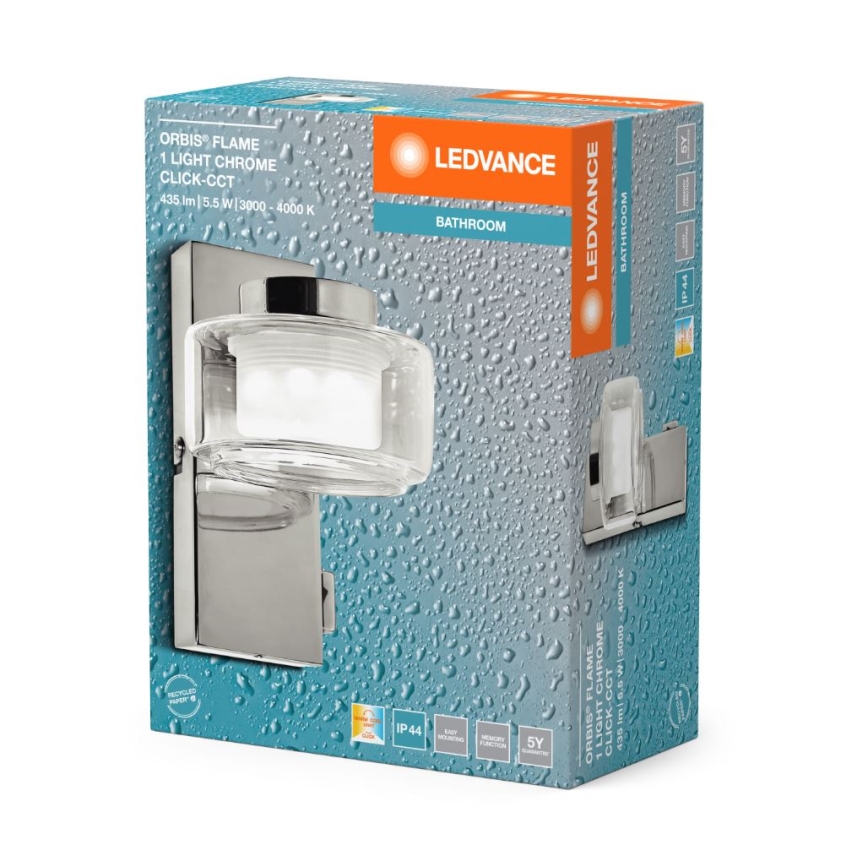 Ledvance - LED Аплик за баня ORBIS FLAME LED/5,5W/230V 3000/4000K IP44 хром