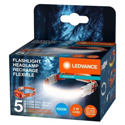 Ledvance - LED Акумулаторен челник FLASHLIGHT LED/3W/5V 1000 mAh