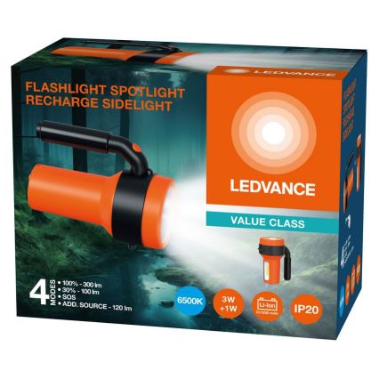 Ledvance - LED Акумулаторно фенерче със захранваща батерия FLASHLIGHT LED/3W/5V 2400mAh