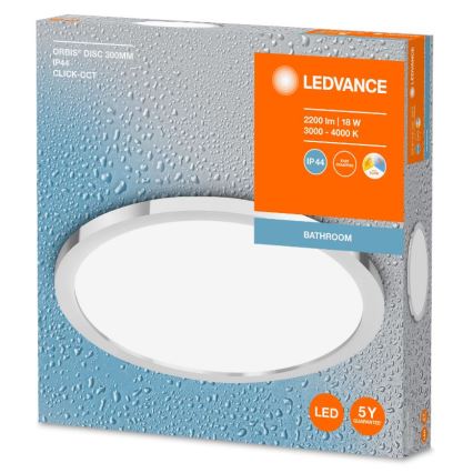Ledvance - LED таванно осветително тяло за баня DISC LED/18W/230V 3000/4000K IP44