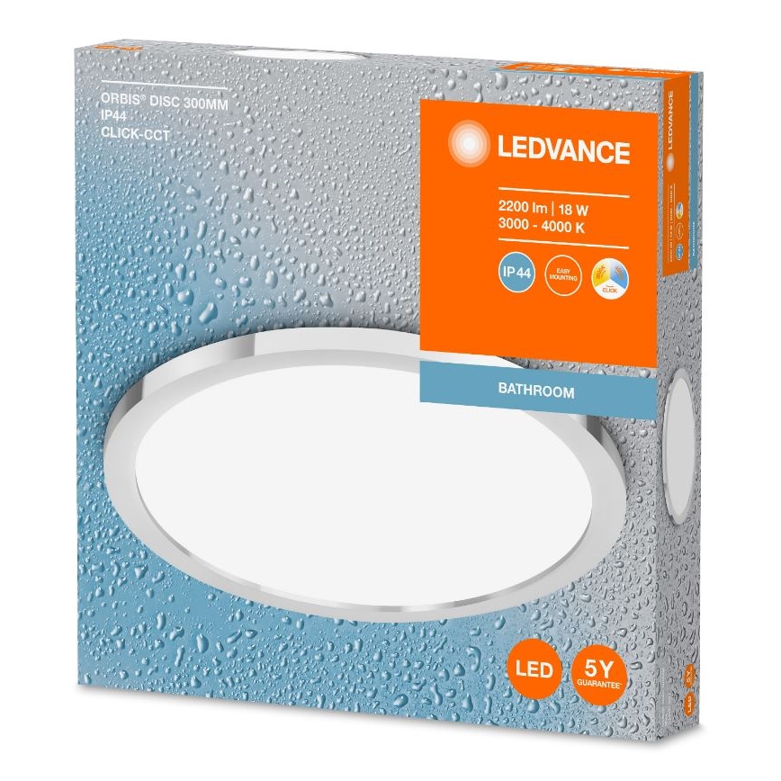 Ledvance - LED таванно осветително тяло за баня DISC LED/18W/230V 3000/4000K IP44