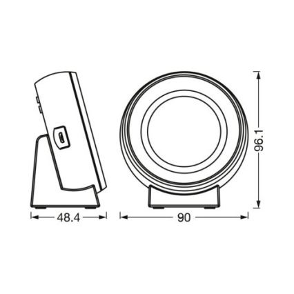 Ledvance - LED Дигитален часовник с подсветка NIGHTLUX LED/0,3W/5V 1000mAh 3000/4000/6500K