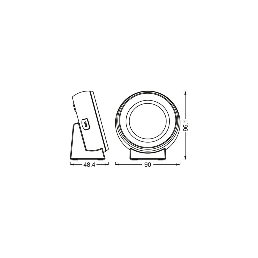 Ledvance - LED Дигитален часовник с подсветка NIGHTLUX LED/0,3W/5V 1000mAh 3000/4000/6500K