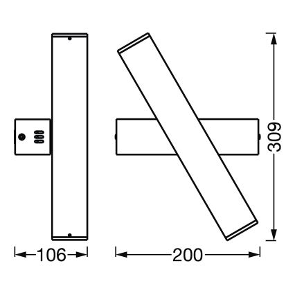 Ledvance - LED Димируем аплик SMART+ CROSS 2xLED/6W/230V 3000-6500K Wi-Fi