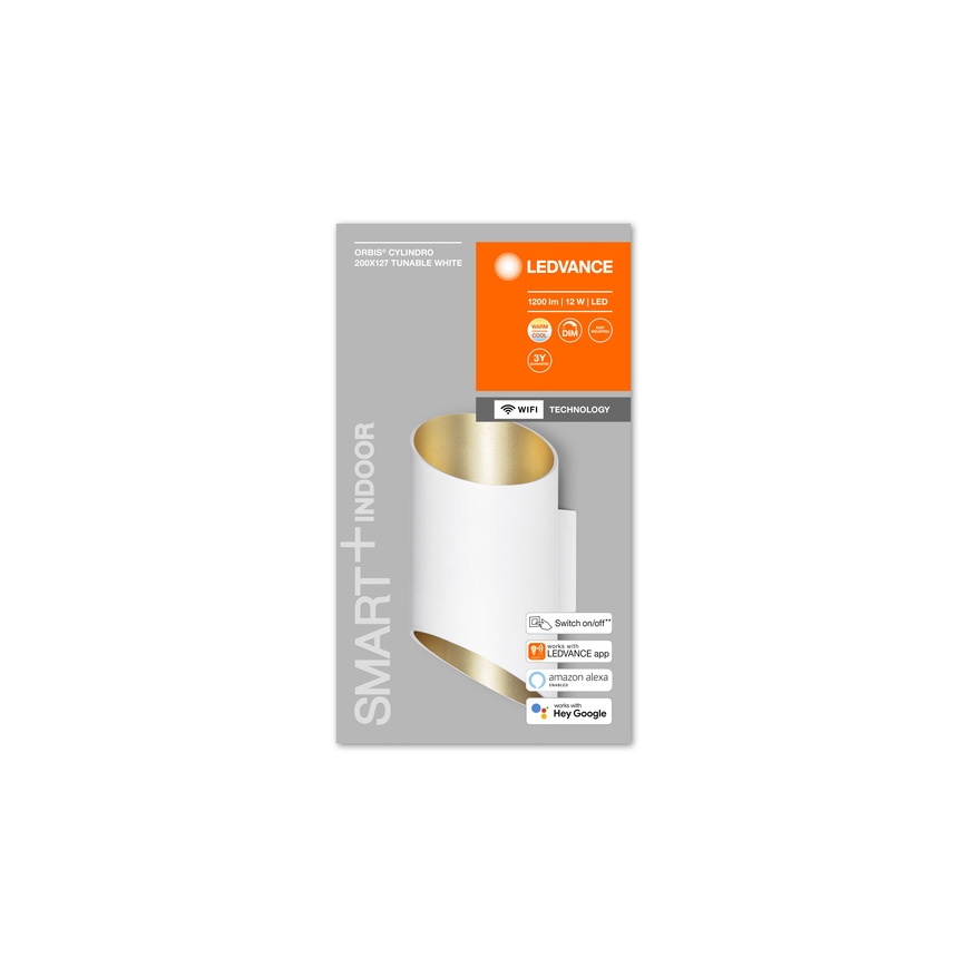Ledvance - LED Димируем аплик SMART+ CYLINDRO LED/12W/230V 3000-6500K Wi-Fi бял