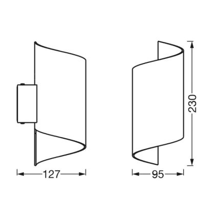 Ledvance - LED Димируем аплик SMART+ TWIST LED/12W/230V 3000-6500K Wi-Fi черен