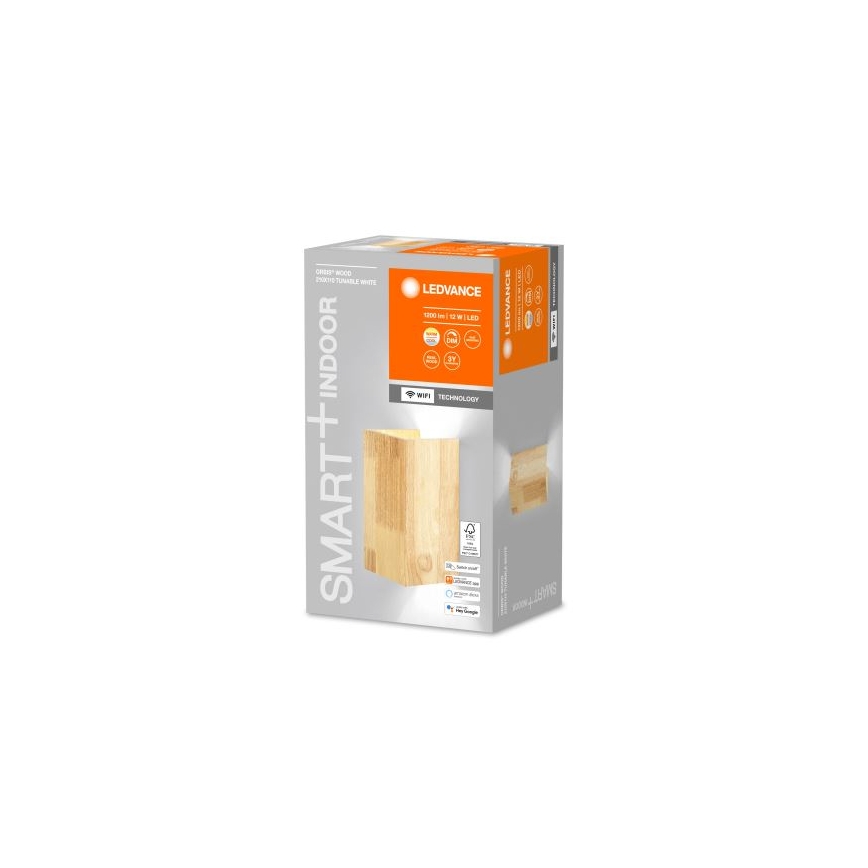Ledvance - LED Димируем аплик SMART+ WOOD LED/12W/230V 3000-6500K Wi-Fi