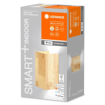 Ledvance - LED Димируем аплик SMART+ WOOD LED/12W/230V 3000-6500K Wi-Fi