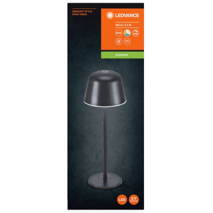 Ledvance - LED Димируем екстериорен rechargeable лампа TABLE LED/2,5W/5V IP54 черен