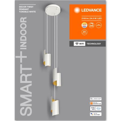 Ledvance - LED Димируем пендел SMART+ DECOR 3xLED/8W/230V бял Wi-Fi