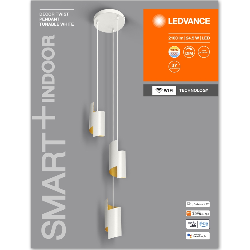 Ledvance - LED Димируем пендел SMART+ DECOR 3xLED/8W/230V бял Wi-Fi