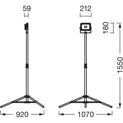 Ledvance - LED Димируем прожектор с държач WORKLIGHT TRIPOD LED/20W/3,7V IP54