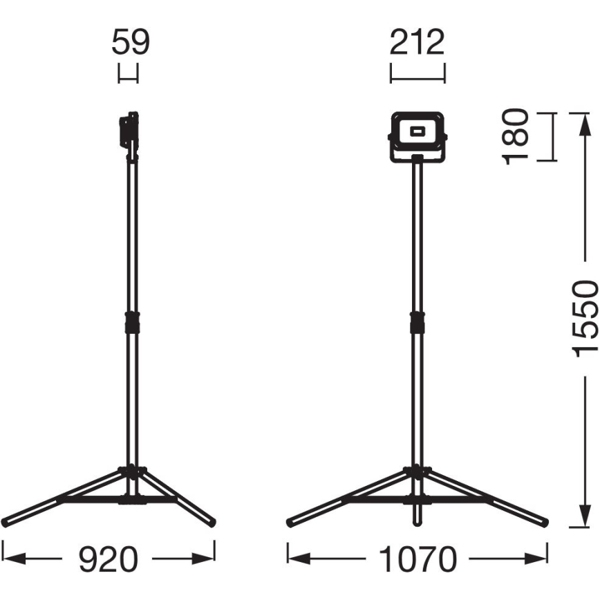 Ledvance - LED Димируем прожектор с държач WORKLIGHT TRIPOD LED/20W/3,7V IP54