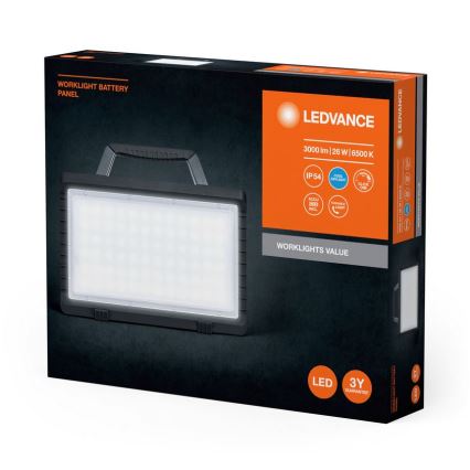 Ledvance - LED Димируем екстериорен акумулаторен прожектор WORKLIGHT BATTERY LED/26W/5V 2200 mAh IP54
