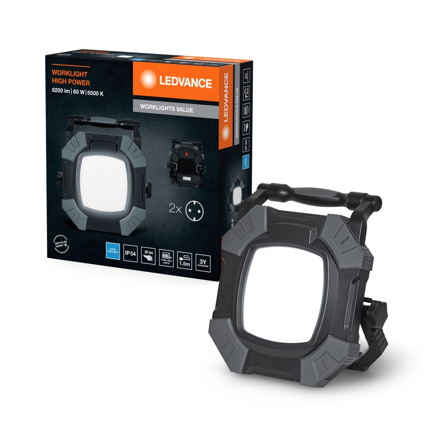 Ledvance - LED Димируем работа лампа с 2 контакта WORKLIGHT VALUE LED/60W/230V IP54