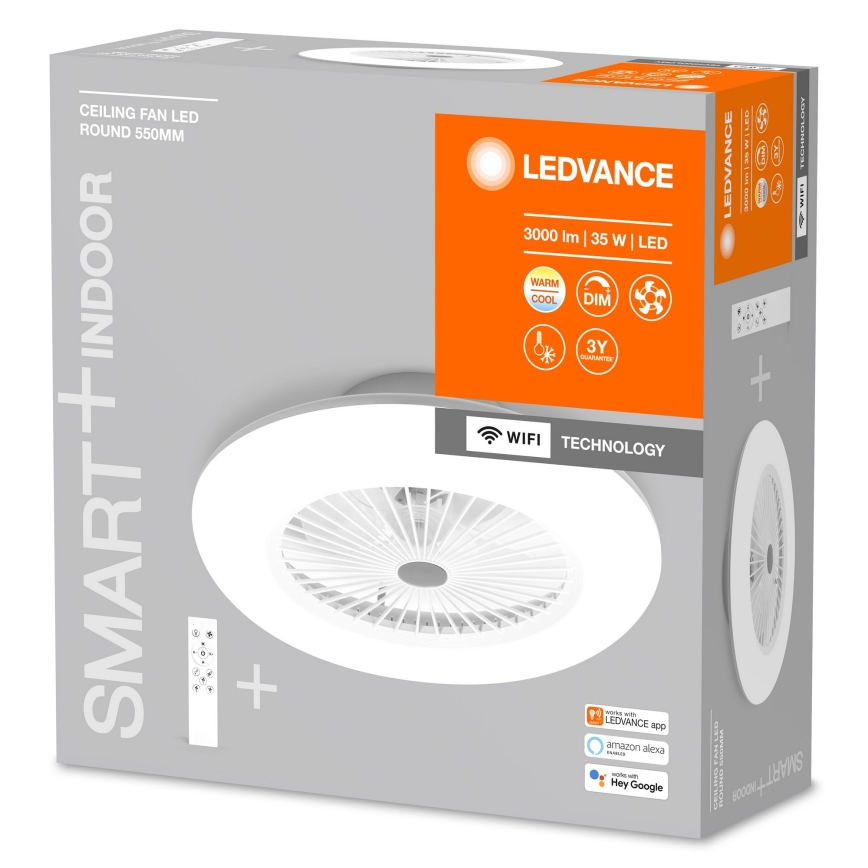 Ledvance - LED Димируема лампа с вентилатор SMART+ LED/35W/230V Wi-Fi 3000-6500K + дистанционно управление