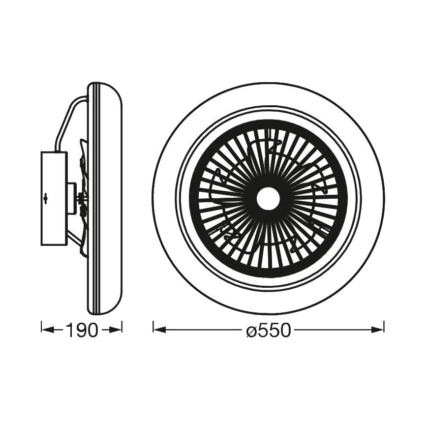 Ledvance - LED Димируема лампа с вентилатор SMART+ LED/35W/230V Wi-Fi 3000-6500K + дистанционно управление