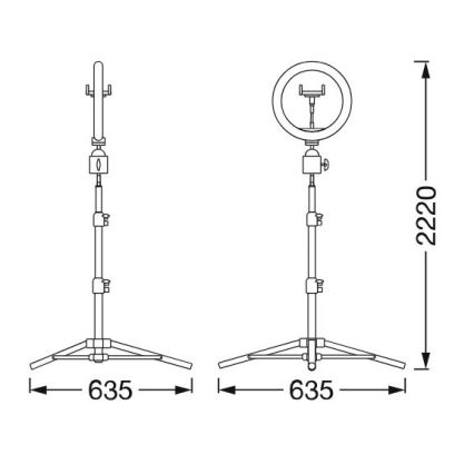 Ledvance - LED Димируем лампион със стойка и държач за влогване LED/6W/USB 3000/4000/6500K