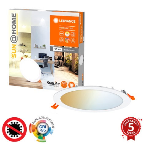 Ledvance - LED Димируема лампа за вграждане SUN@HOME LED/22W/230V 2200-5000 CRI 95 Wi-Fi